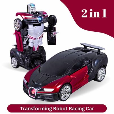 Fablue Transforming Robot Racing Car Toy For Kids - Multicolor