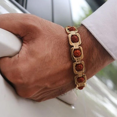 Seetara Modern Rudraksha Bracelet with Gold Plating