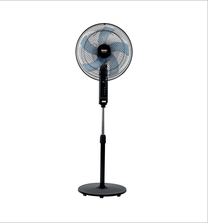 USHA Cyclotron Pedestal Fan,400mm, 1200RPM,5 Blade,Anti - Rust Protection,100% Copper Motor, Black