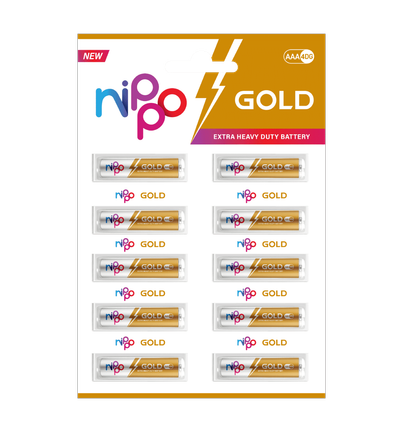 Nippo Gold Carbon Zinc AAA Batteries | Pack of 10