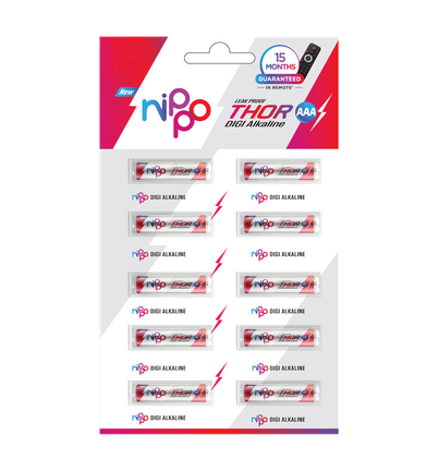 Nippo Thor Alkaline AAA Batteries | Pack of 10