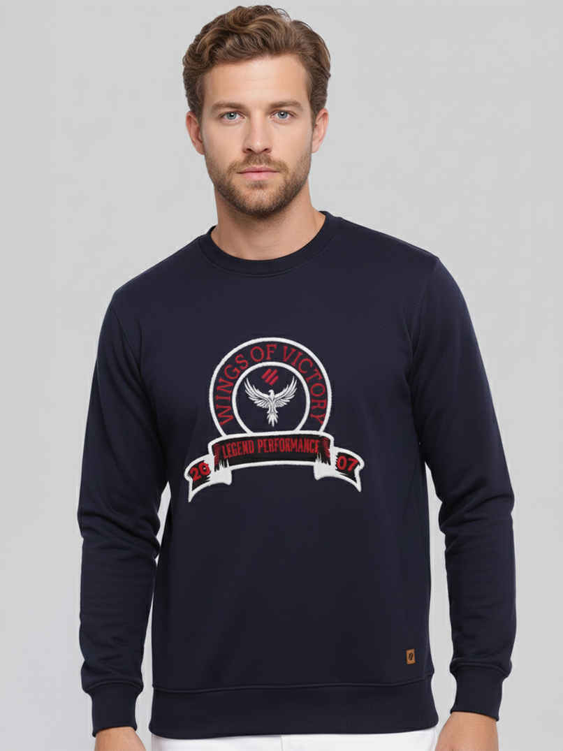 Onn Men's Ultra-Soft Printed Sweatshirt | Navy - S