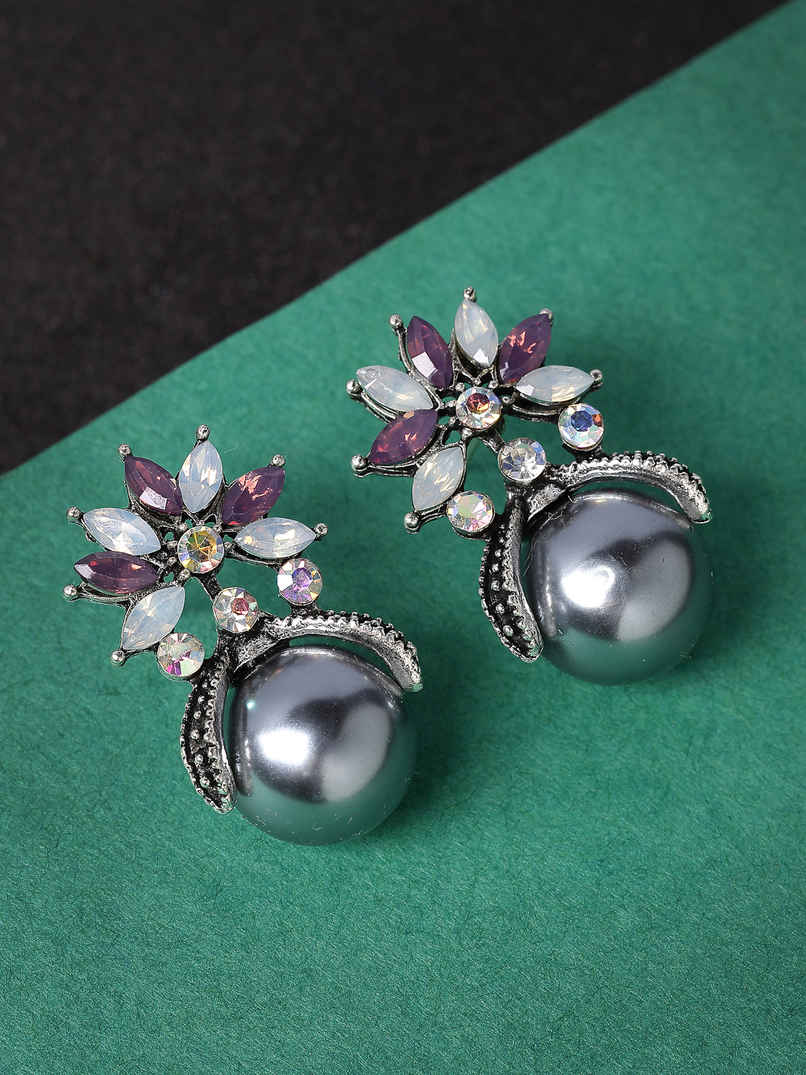 Scintillare By Sukkhi Crystal Stone Pearls Drop Earrings For Women | E107243 Scintillare By Sukkhi Crystal Stone Pearls Drop Earrings For Women | E107243