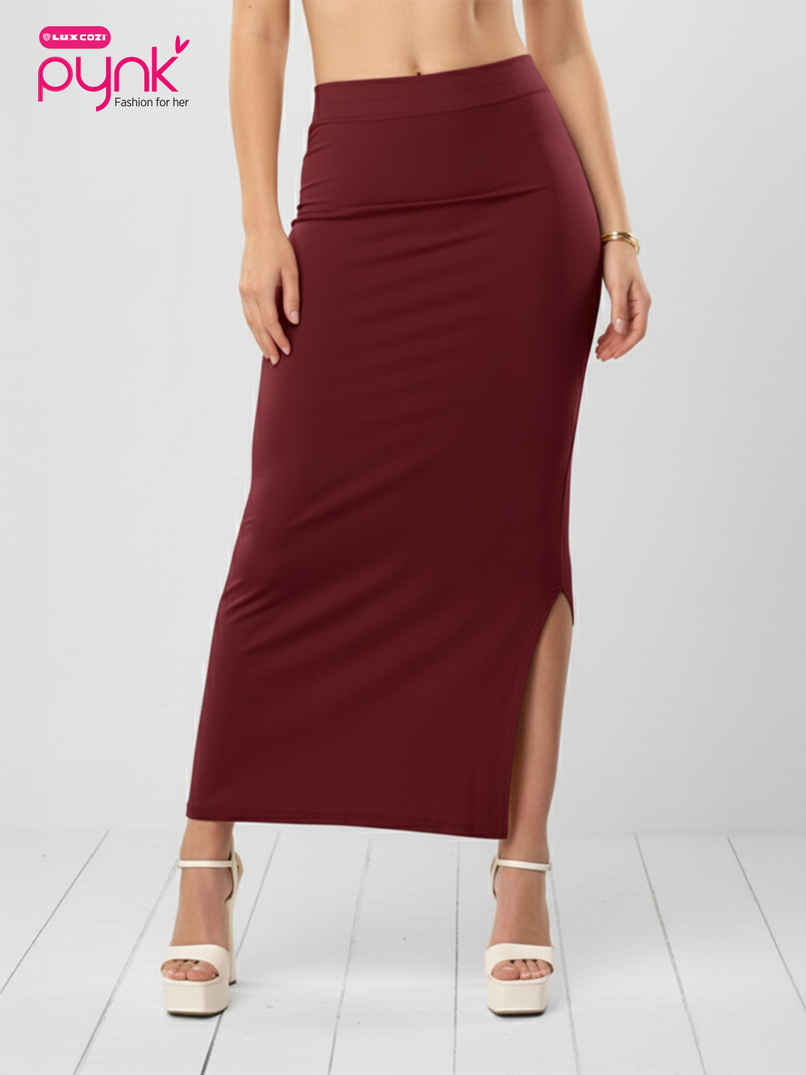 PYNK by Lux Cozi Women's Saree Shapewear | Flaunt Your Curves with Confidence | Maroon | Free Size PYNK by Lux Cozi Women's Saree Shapewear | Flaunt Your Curves with Confidence | Maroon | Free Size