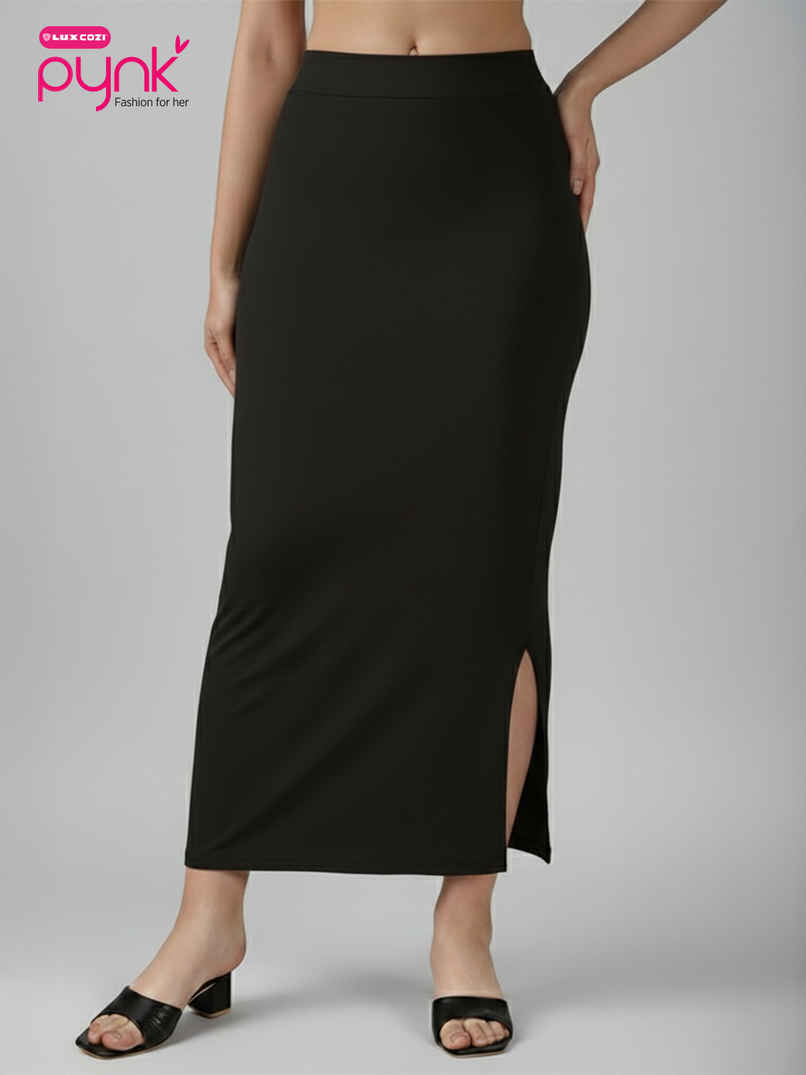 PYNK by Lux Cozi Women's Saree Shapewear | Flaunt Your Curves with Confidence | Black | Free Size PYNK by Lux Cozi Women's Saree Shapewear | Flaunt Your Curves with Confidence | Black | Free Size
