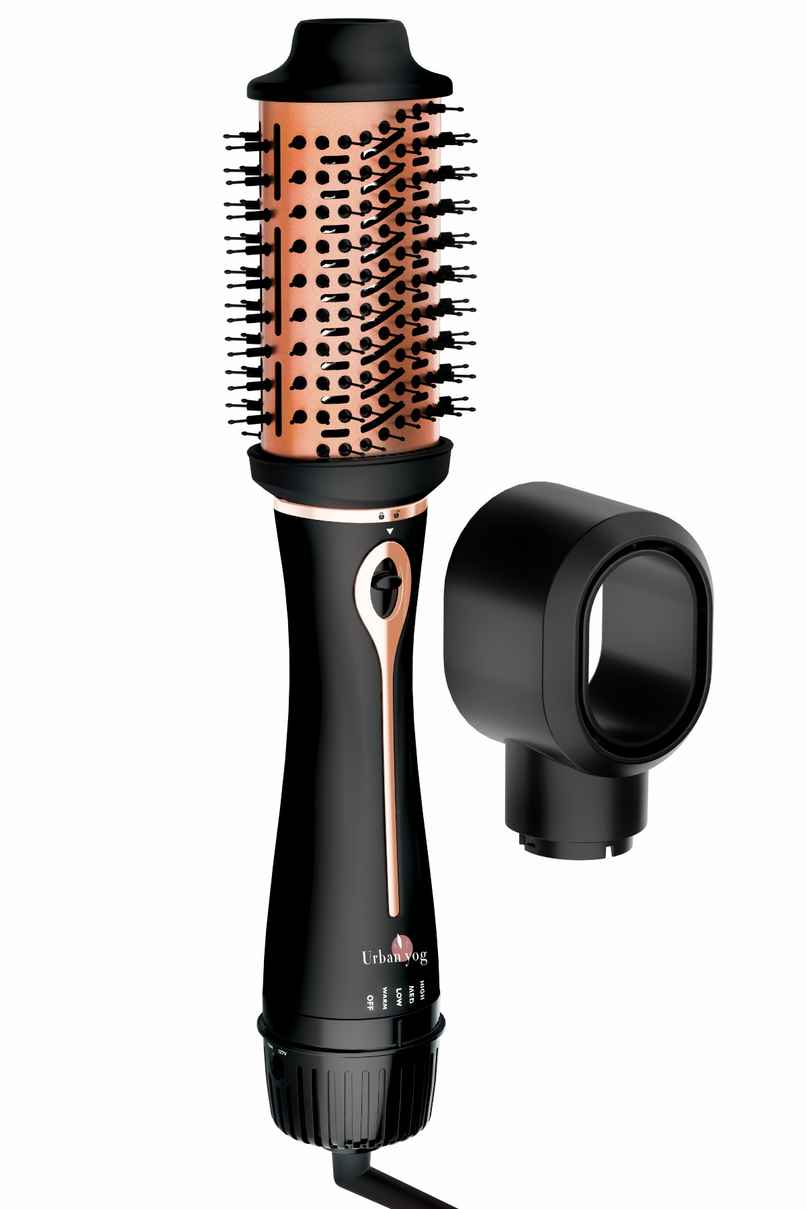 Urban Yog 3-In-1 Hot Air Brush | Dryer, Straightener & Volumizer, 1200W, Rose Gold