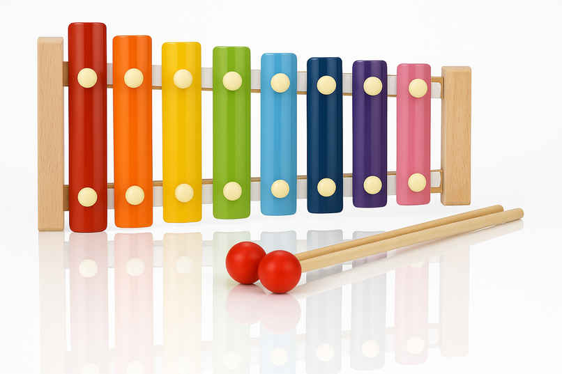 Fablue Wooden Xylophone 2-in-1 Piano Musical Toy for Kids & Toddlers