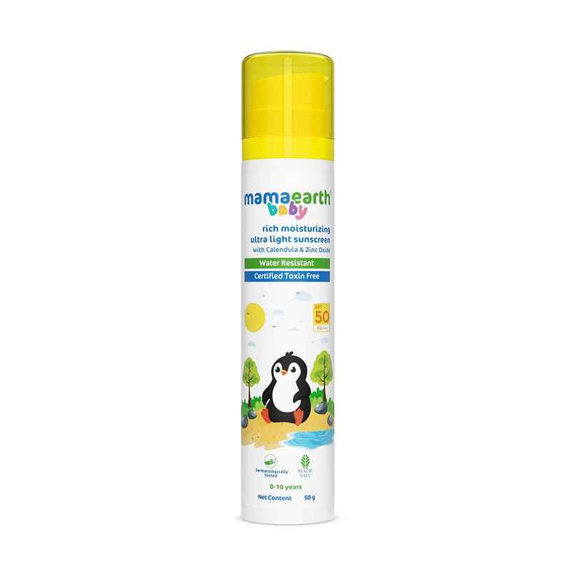 Mamaearth Baby Rich Moisturizing Ultra Light Sunscreen50G Spf 50 & Pa++++