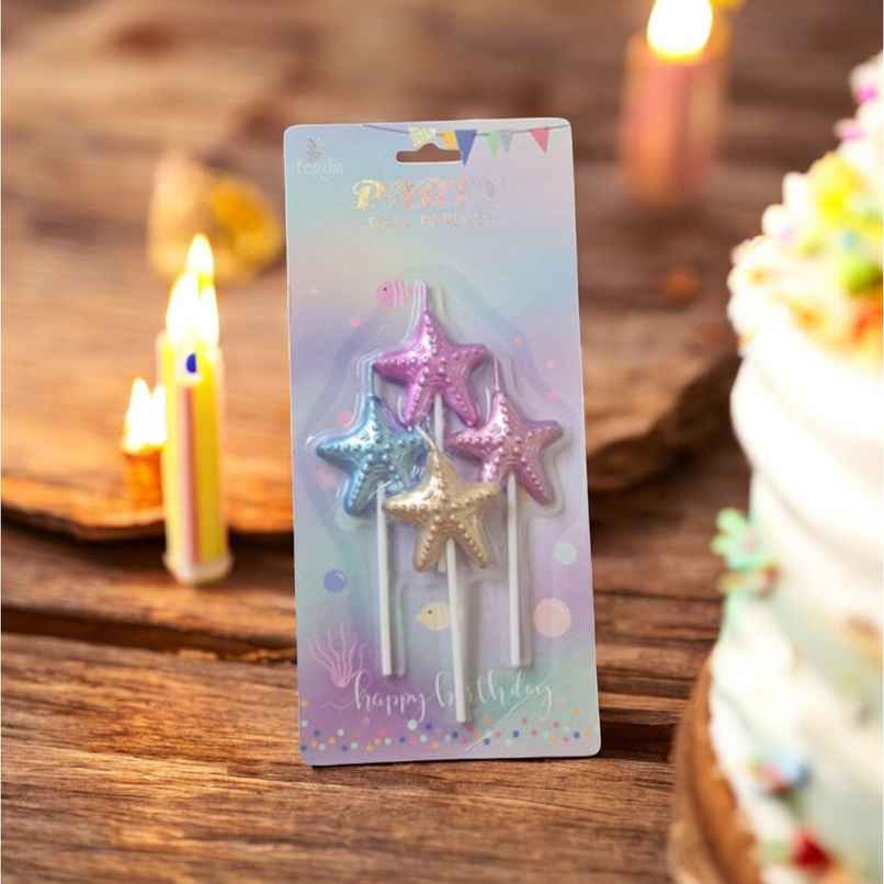 Starfish Birthday Candle | Chrome