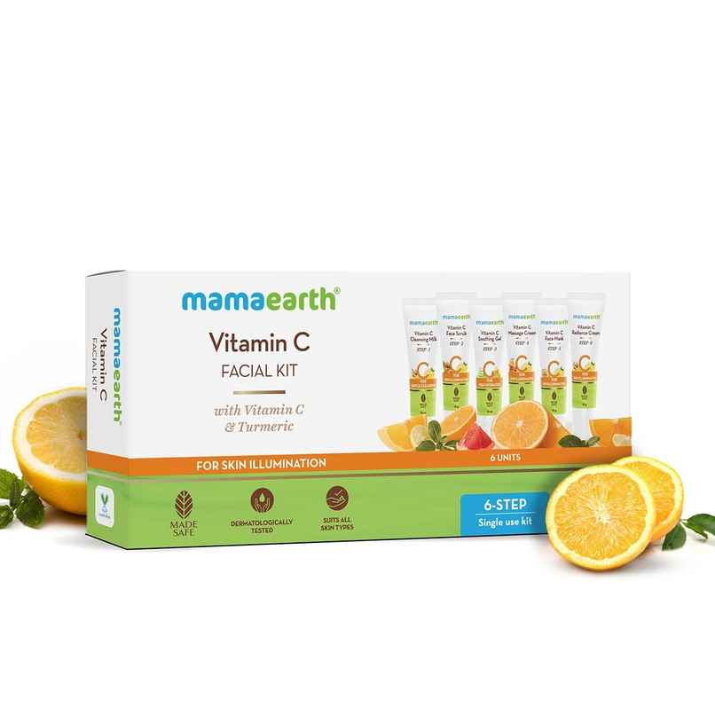 Mamaearth Vitamin C Facial Kit With Vitamin C & Turmeric For Skin Illumination