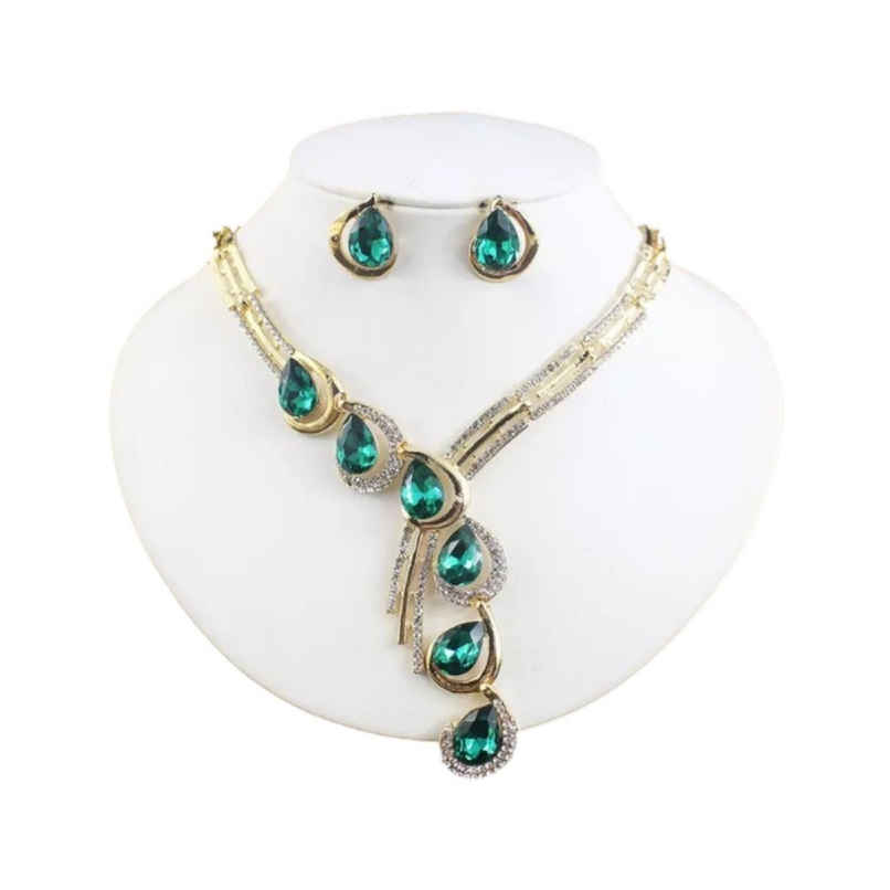 Shining Diva Fashion Latest Stylish Design Fancy Crystal Necklace Jewellery Set for Women | 12079s