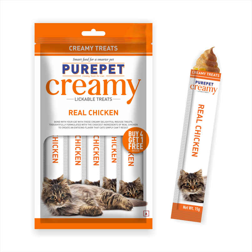 Purepet Real Chicken Creamy Lickable Cat Treats