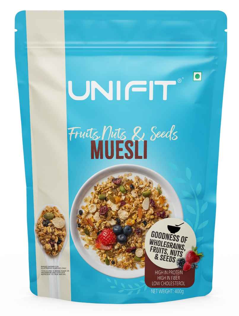 Unifit Fruits, Nuts & Seeds Muesli | A Wholesome, Crunchy Delight