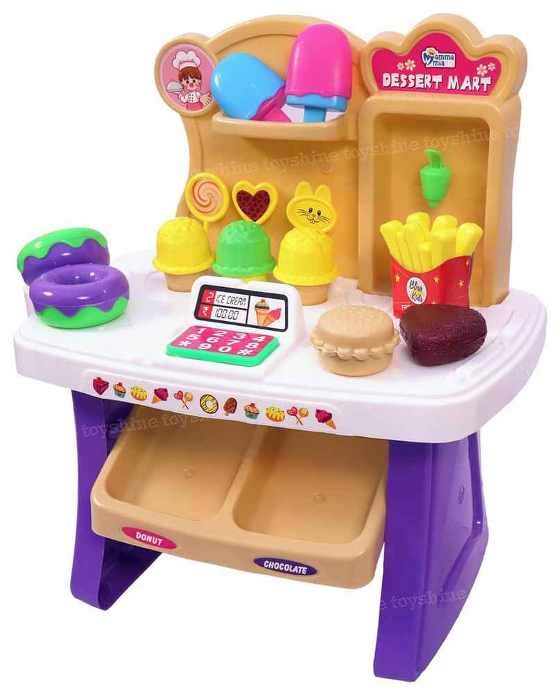 Toyshine Kid Supermarket Shop, 19 Pcs, With Sound Effects, Pink