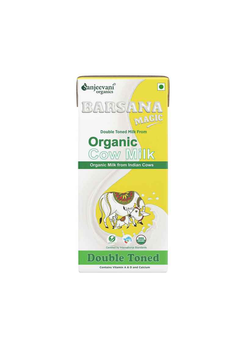 Sanjeevani Organic Double Toned Cow Milk UHT |Tetra pack