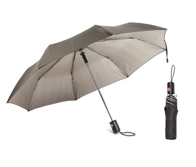 Citizen 3 Fold 22 Inch Auto Black Silver Umbrella