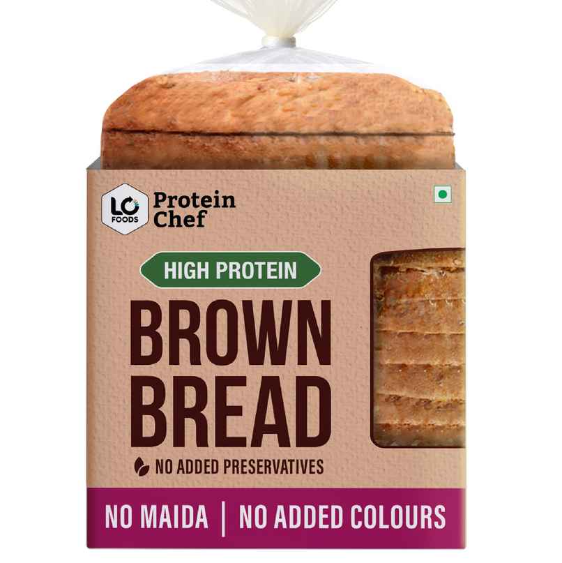 Protein Chef High Protein Brown Bread (38g Protein Zero Maida Wheat / No Color / Atta Bread)
