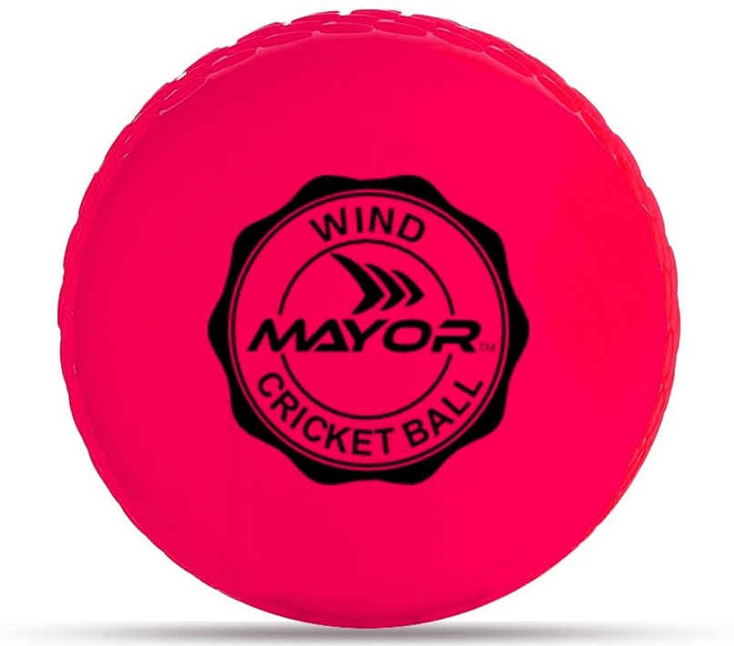 Mayor Cricket Wind Ball For Indoor & Outdoor Street Cricket Rubber Ball (Pink)