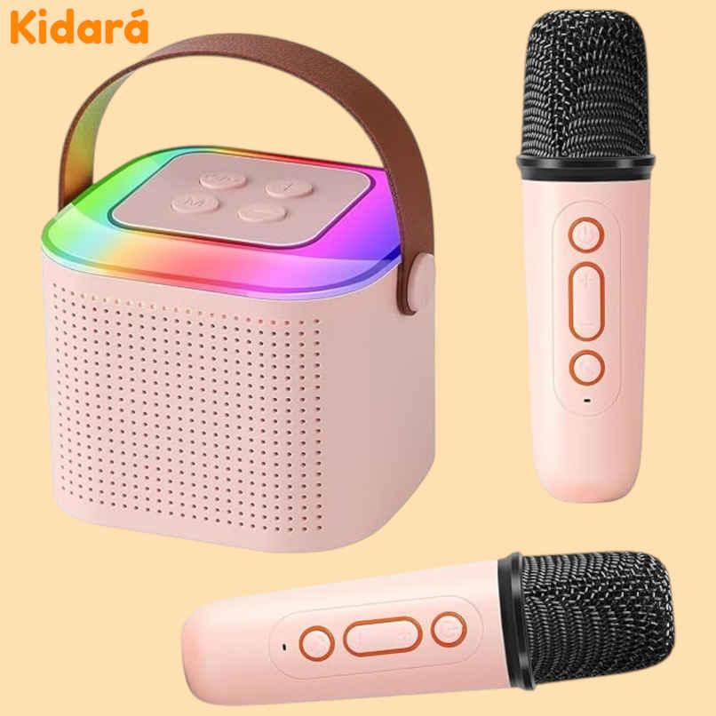 Kidara Karaoke Bluetooth Speaker with 2 Mics- Sing Square (Multicolor)