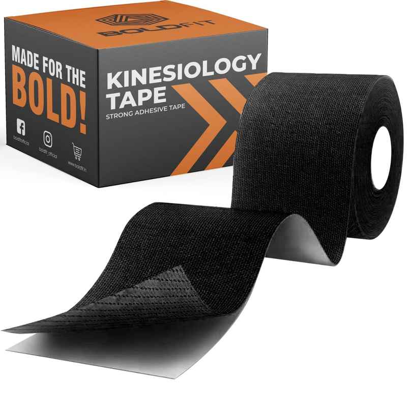 Boldfit Kinesiology Tape For Physiotherapy Ankle K Taping Waterproof-Black, 2 In