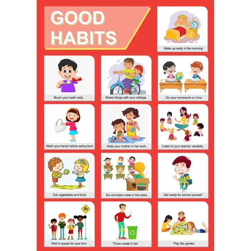 Paper Plane Design Kids Early Learning Educational Poster | Size 12 x 18 Inch | D13