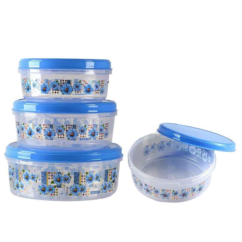 Kuber Industries Set of 4 Storage Containers | Multipurpose Food Storage for Dry Fruits | Blue
