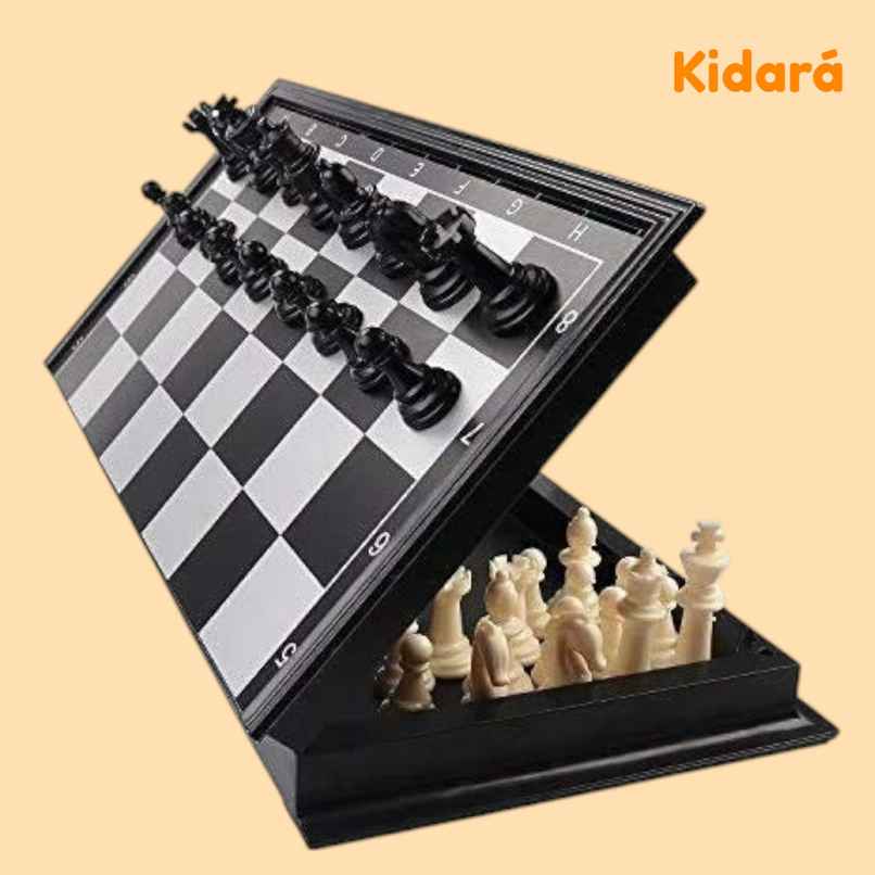Kidara Magnetic Chess Board Set - Folding Educational Toy for Kids, Adult, 2 Players, Travel Friendly
