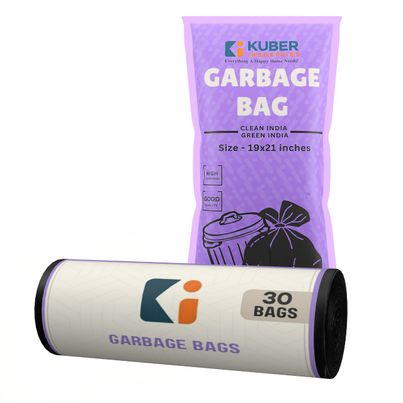 Kuber Industries 19x21 Inches Premium Garbage Bags for Dustbin | 30 Bags (1 Rolls) Black