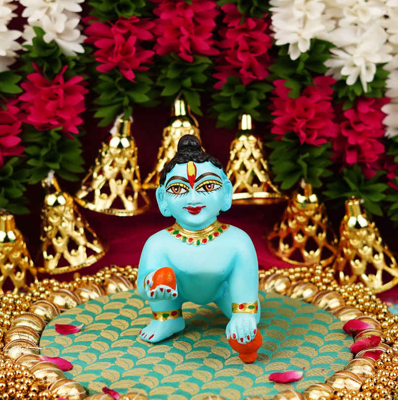 Kanha Blue Laddu Gopal Resin Idol 4.5 Inch (ServDharm) Kanha Blue Laddu Gopal Resin Idol 4.5 Inch (ServDharm)