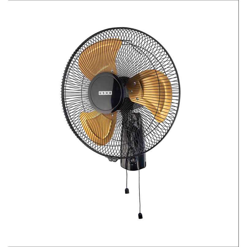 Usha Colossus Wall Fan, 400mm, 1320 Rpm, Rust free Aluminium Blades, Black And Golden