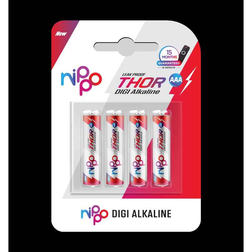 Nippo Thor Alkaline AAA Batteries| Pack of 4