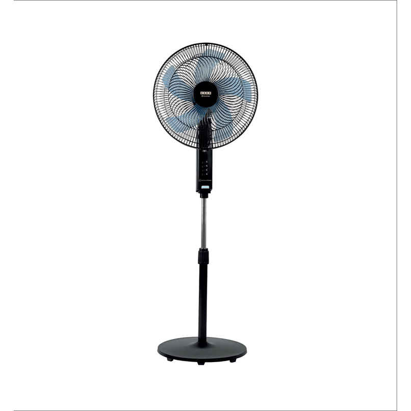 USHA Cyclotron Pedestal Fan,400mm, 1200RPM,5 Blade,Anti - Rust Protection,100% Copper Motor, Black