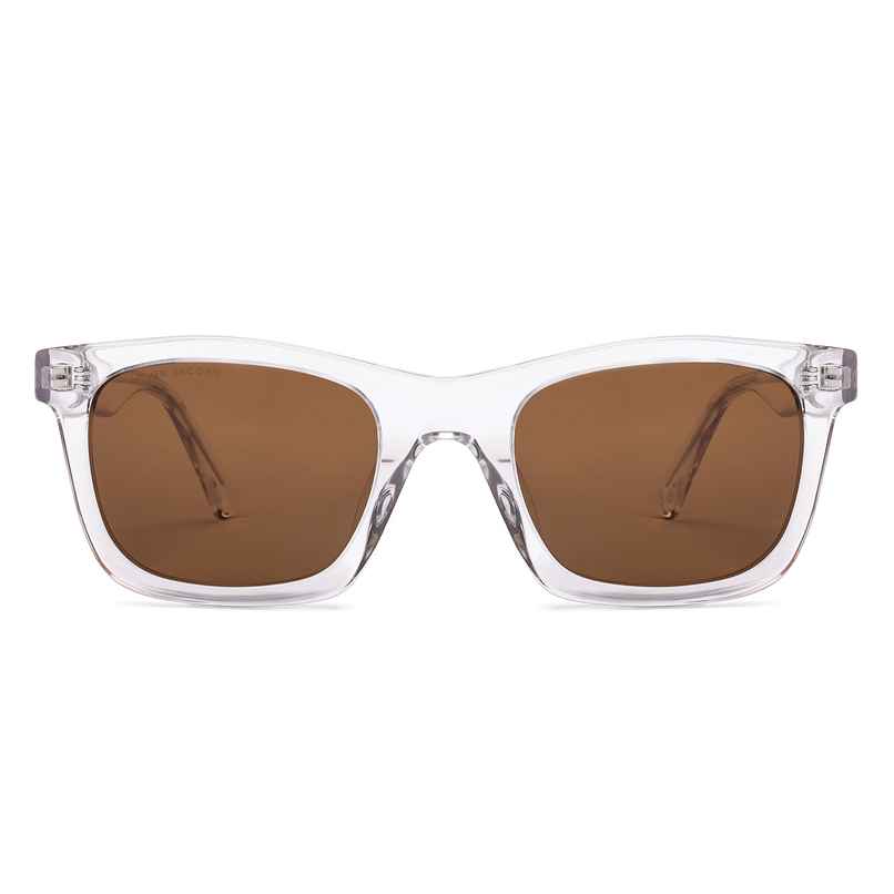 John Jacobs By Lenskart Unisex Solid Acetate Wayfarer Sunglasses | Transparent - Extra Wide