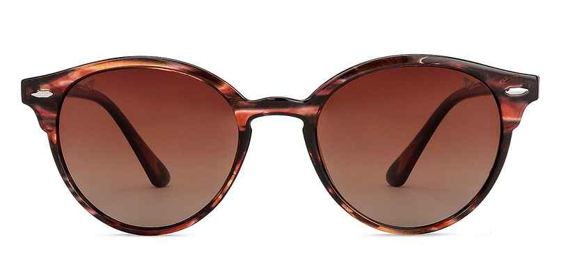 Vincent Chase By Lenskart Unisex Geometric Polycarbonate Round Sunglasses | Brown - L