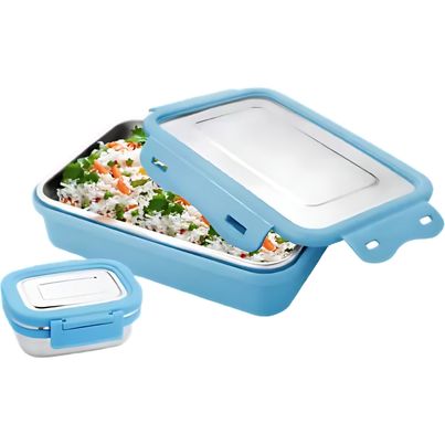 Classic Essentials Kidzo Stainless Steel Lunch Box for Kids With 1 Container Lunch Box 1000 Ml