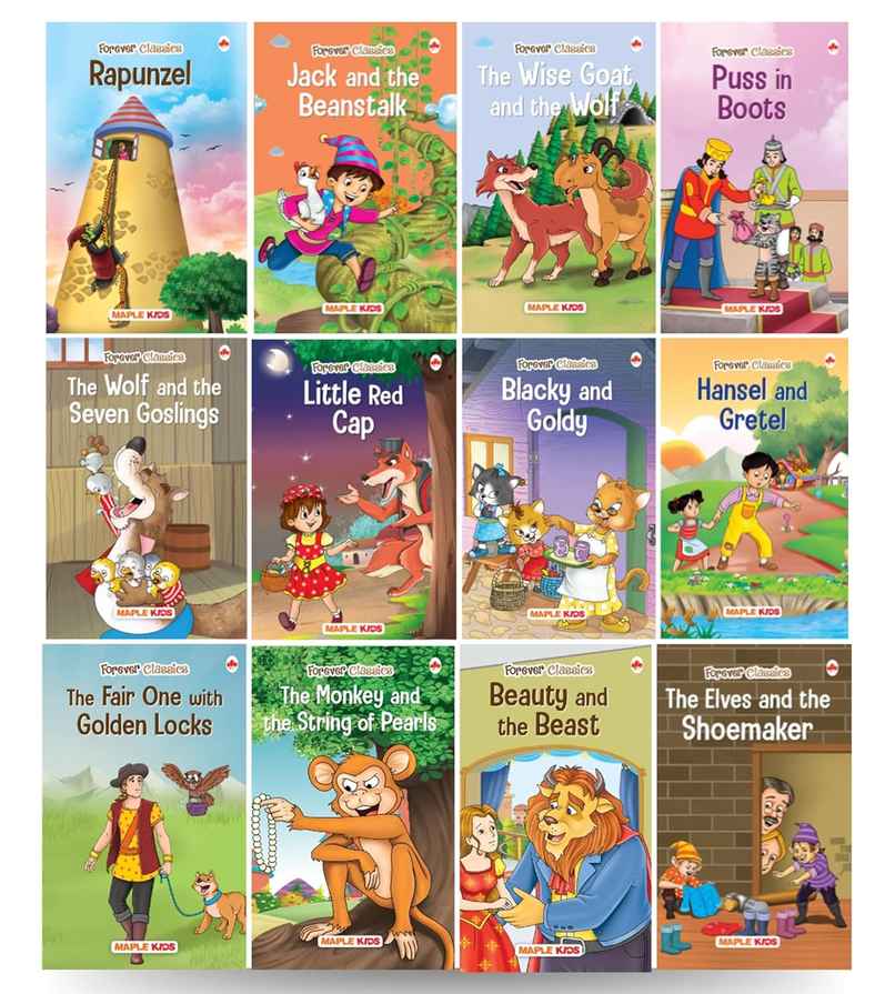 Story Books for Kids - Fairy Tales (Illustrated) (Set of 12 Books)