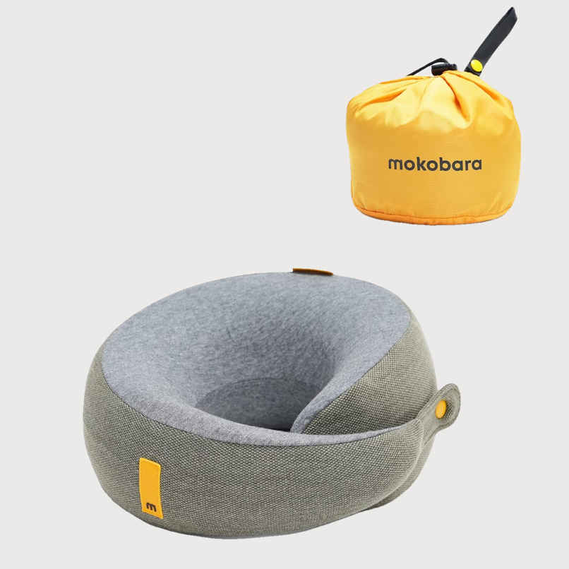 Mokobara Unisex Solid Cotton Neck Pillow | Grey - One Size Mokobara Unisex Solid Cotton Neck Pillow | Grey - One Size