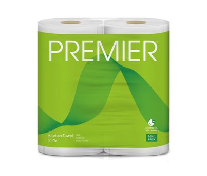 Premier Kitchen Towel Roll | Large 2 in 1 | 60 Pulls Per Roll
