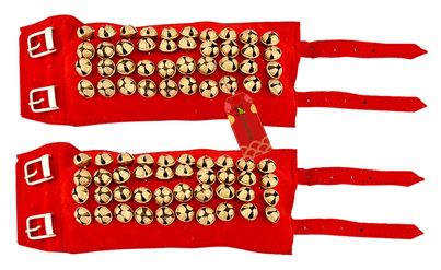 Uapan Brass Ghungroo Velvet Pad With Strip 4 Line Pair, 40+41