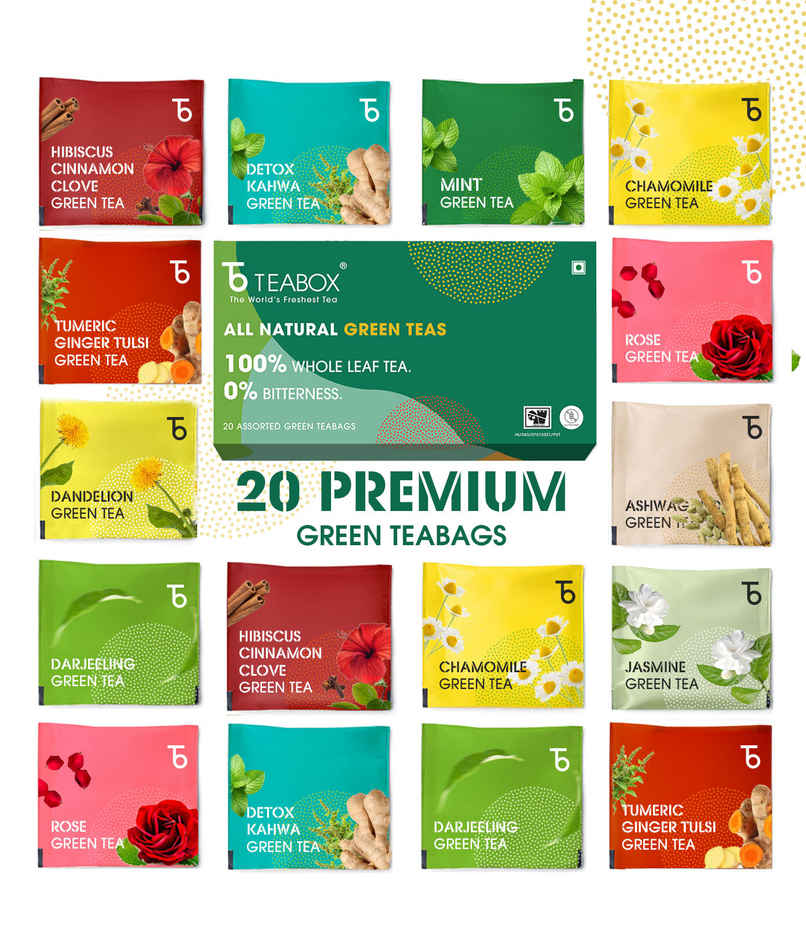 Teabox Assorted Darjeeling Green Tea Bags Teabox Assorted Darjeeling Green Tea Bags