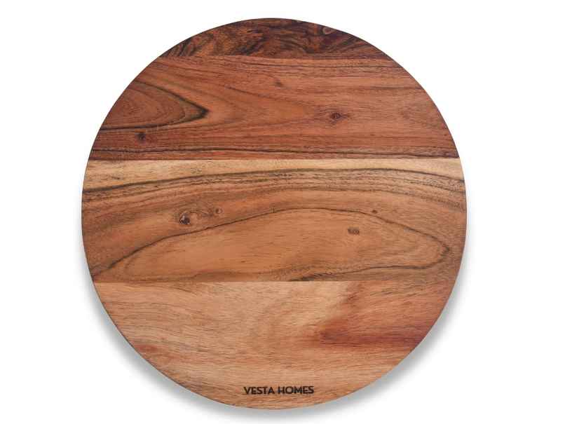 Vesta Homes Acacia Wood Round Chopping Board/Cutting/Serving Board & Platter|29.5 X 29.5 X 1.5 Cm