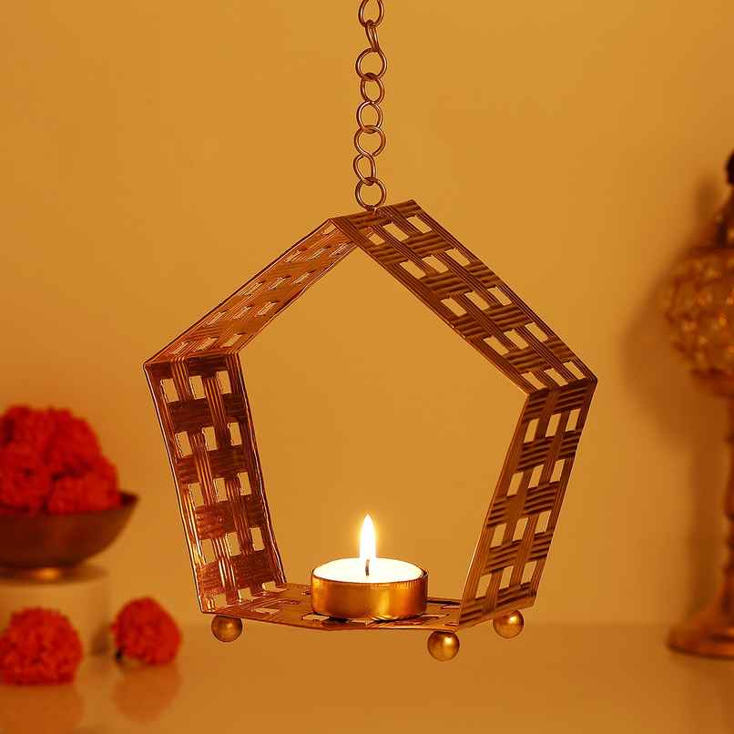 Tree Shape Wall Hanging Metal Tealight Candle Holder | Metal | IGP