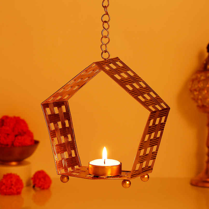 Tree Shape Wall Hanging Metal Tealight Candle Holder | Metal | IGP