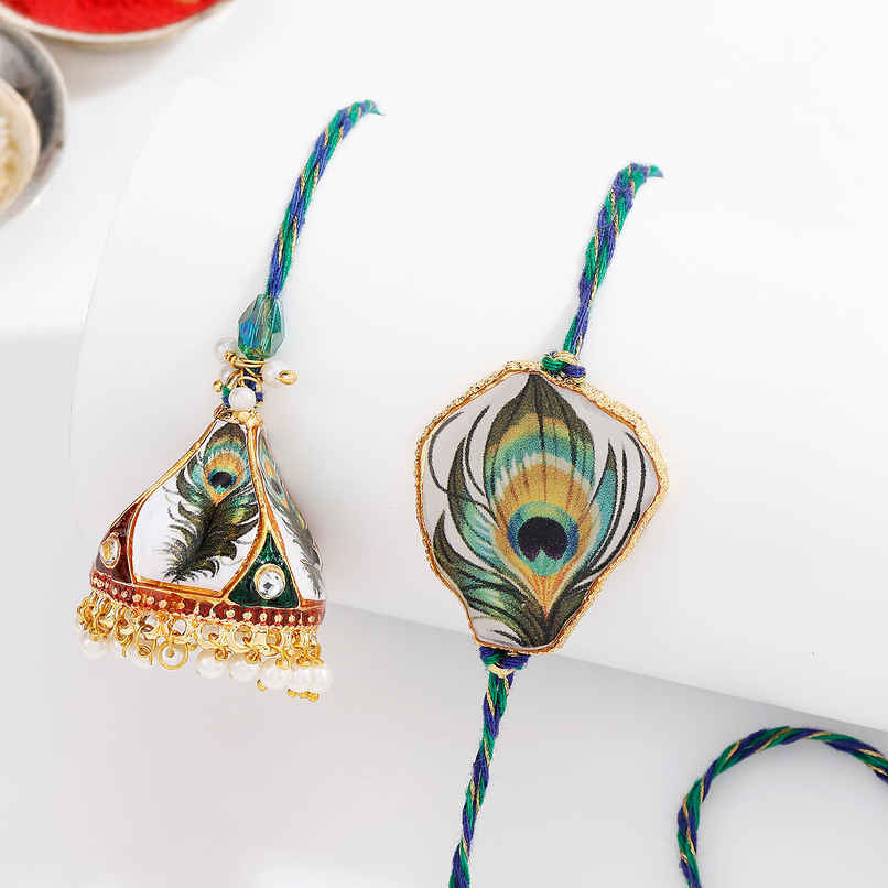 Bhaiya Bhabhi Resin style Krishna Rakhi (IGP)