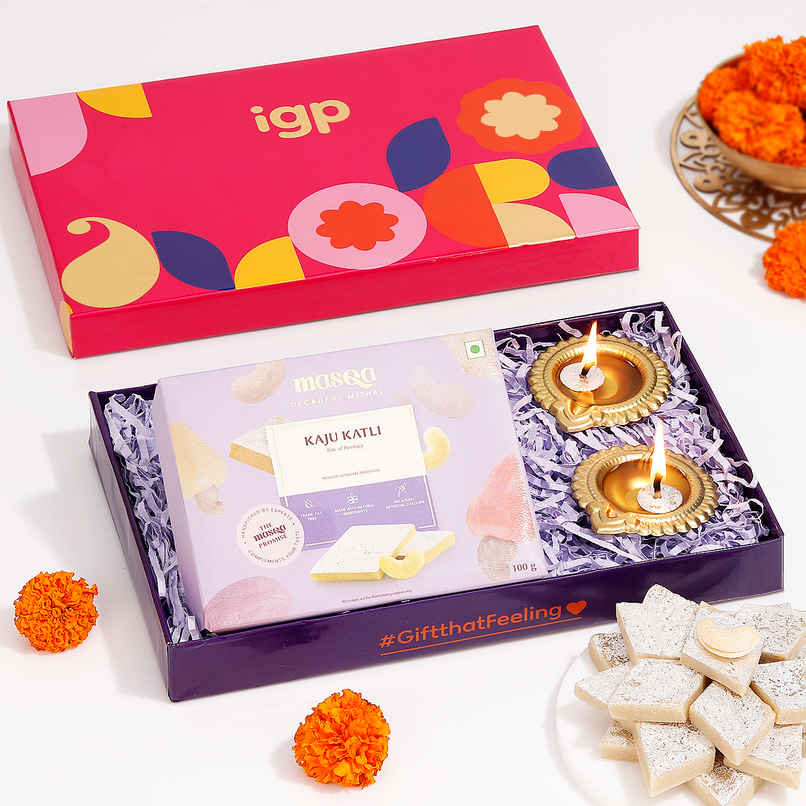 Diwali Sweets and Light Hamper | Kaju Katli | IGP