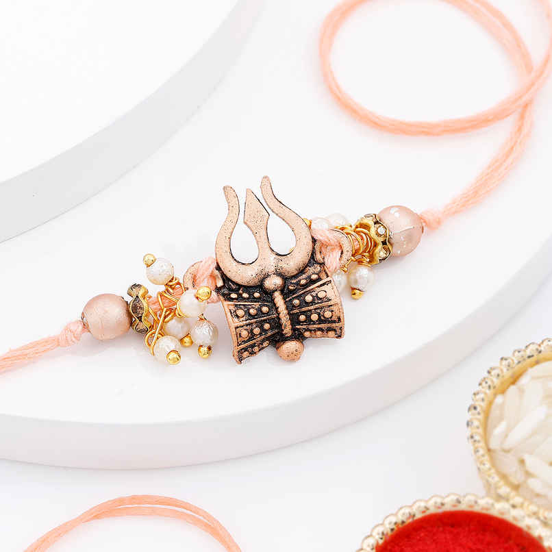 Religious Beads Trishul Rakhi (IGP)