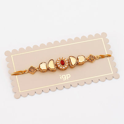 Kundan Traditional Polki Rakhi (IGP)