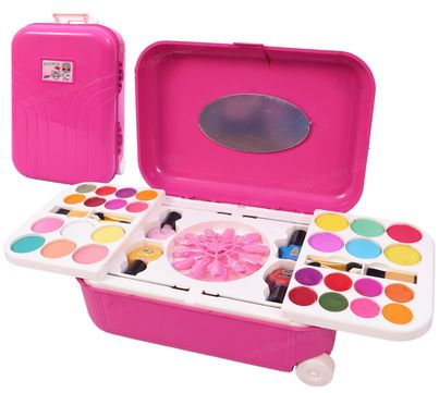 Toyshine 2-in-1 Cosmetic Makeup & Nail Art Kit with Trolley Bag