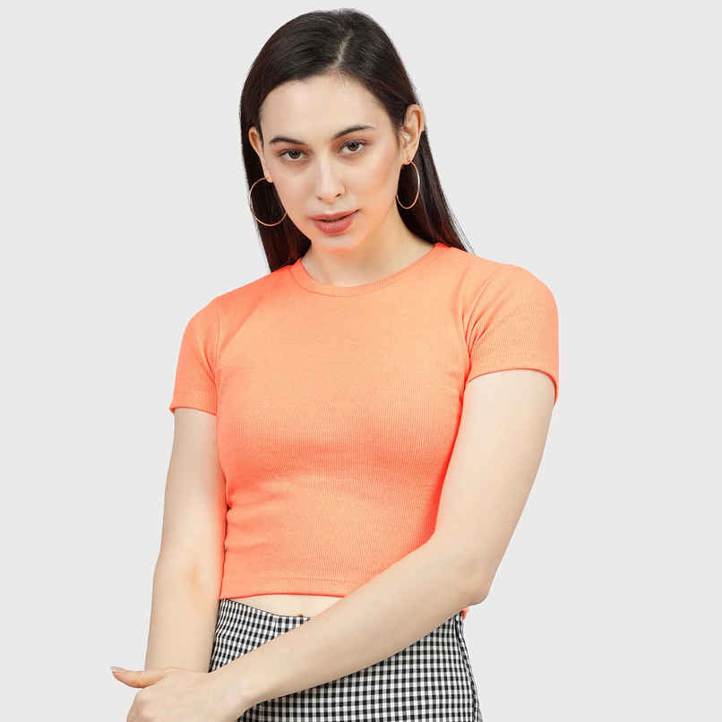Tokyo Talkies Women's Fitted Crop Top | Orange - L