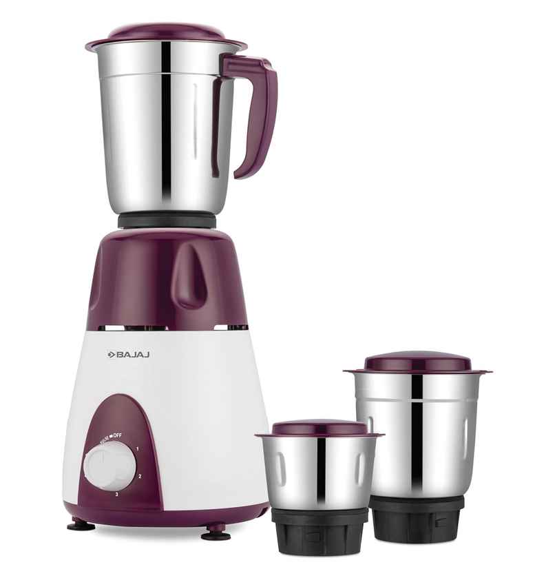 Bajaj Rex Mixer Grinder | 500 W | 3 Jars - Purple Bajaj Rex Mixer Grinder | 500 W | 3 Jars - Purple